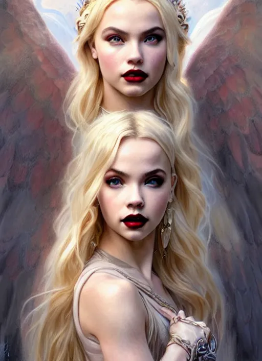 Image similar to ultra realistic illustration, a stunningly beautiful greek gothic goddess of chaos played by jordyn jones and dove cameron and margot robbie and taylor swift and megan fox, intricate, elegant, highly detailed, digital painting, artstation, concept art, smooth, sharp focus, illustration, art by artgerm and greg rutkowski and alphonse mucha