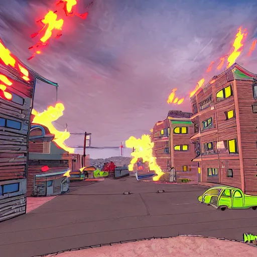 Image similar to nuketown 2 0 2 5 in the art style as nekroxiii,