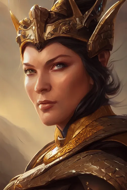 Image similar to amazon valkyrie athena, d & d, fantasy, portrait, highly detailed, headshot, digital painting, trending on artstation, concept art, sharp focus, illustration, art by artgerm and greg rutkowski and magali villeneuve