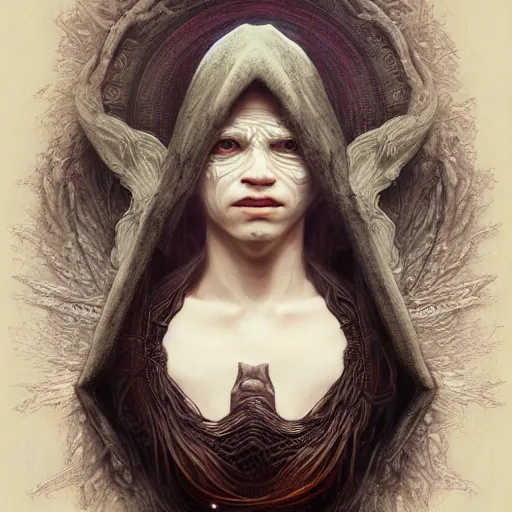 Prompt: an epic concept art of young man wearing black fabric mask, albino skin, winter vibes, elegant, very coherent symmetrical artwork, by tomasz alen kopera and alphonse mucha, sharp focus, octane render, unreal 5, trending on artstation