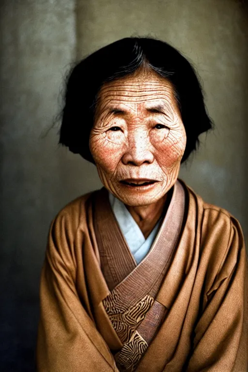 Image similar to photograph of an old japanese woman, photograph by steve mccurry