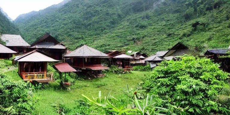 Image similar to a homestay place in Vietnam mountain area