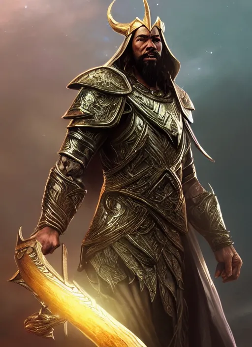Image similar to heimdall ultra detailed fantasy, elden ring, realistic, dnd character portrait, full body, dnd, rpg, lotr game design fanart by concept art, behance hd, artstation, deviantart, global illumination radiating a glowing aura global illumination ray tracing hdr render in unreal engine 5