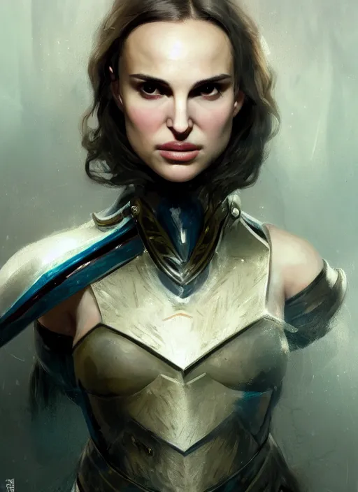 Image similar to young natalie portman, legendary warrior, warframe, lord of the rings, tattoos, decorative ornaments, battle armor, carl spitzweg, ismail inceoglu, vdragan bibin, hans thoma, greg rutkowski, alexandros pyromallis, cute, perfect face, detailed, sharply focused, centered, rule of thirds, photorealistic shading