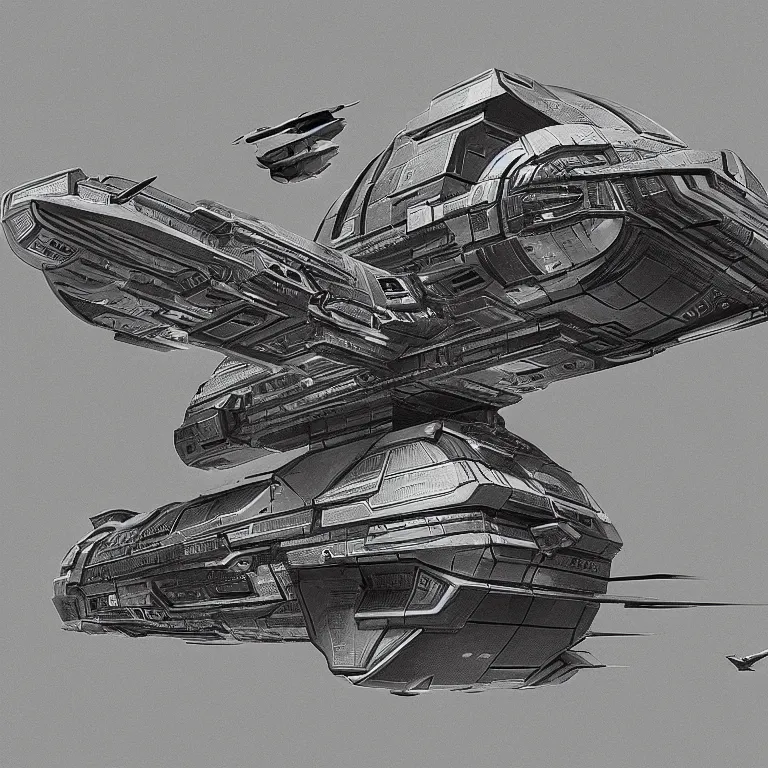 Image similar to a spaceship built by MC Escher, sci-fi concept art, highly detailed