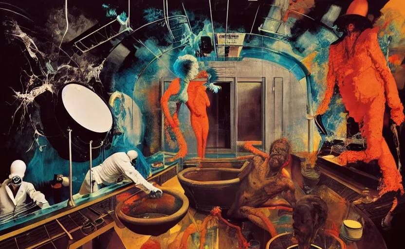 Image similar to deloused in the comatorium by the mars volta album cover, extremely intricate and detailed, by painted by francis bacon, adrian ghenie, and james jean. 8 k cinematic lighting, hyper realism