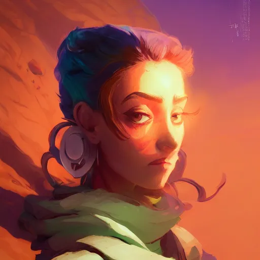 Image similar to profile portrait, maya ali mage, gloomhaven, dynamic lighting, gaudy colors, octane render aesthetic, matte painting concept art, official fanart behance hd artstation by jesper ejsing, by rhads and makoto shinkai and lois van baarle and ilya kuvshinov and rossdraws