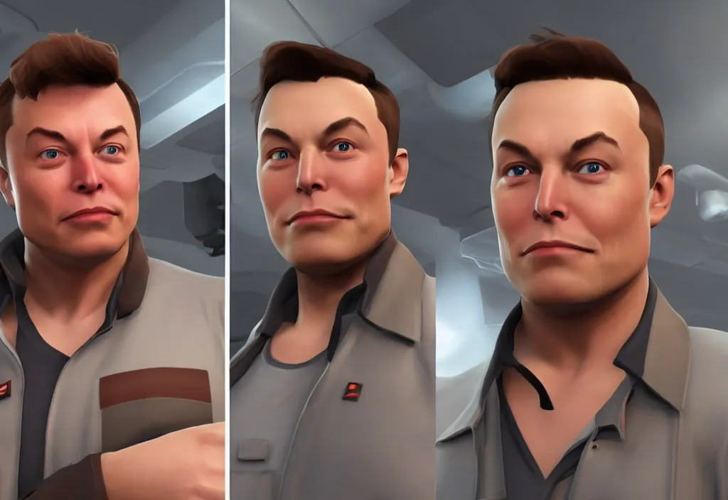 Image similar to elon musk in team fortress 2, elon musk in the video game team fortress, gameplay screenshot, close up, 3 d rendering. unreal engine. amazing likeness. very detailed.