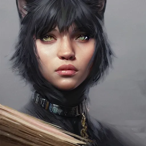 Image similar to Portrait of a black cat wizard, magic, fantasy, magical, intricate, cinematic lighting, highly detailed, digital painting, artstation, concept art, smooth, sharp focus, illustration, art by Artgerm and Greg Rutkowski, Cgsociety