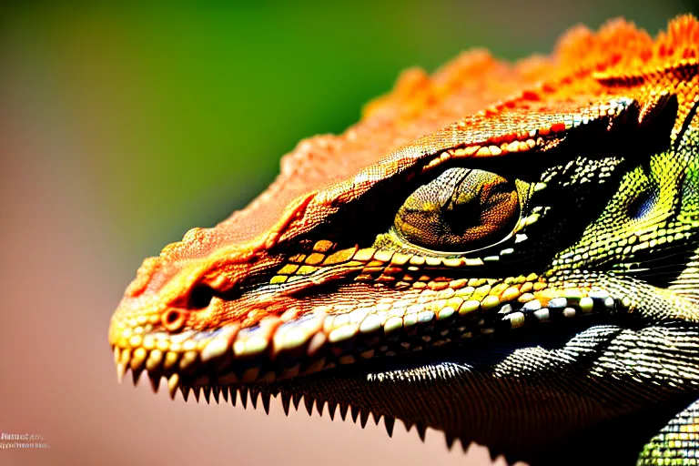 Image similar to angry lizard looking at the lens, full face, professional shooting, nation geographic style, many details, high quality, 8 k