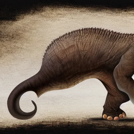 Image similar to a tyrannosaurius elephant chimera,