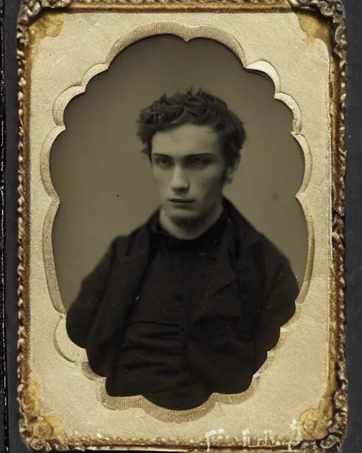 Image similar to tintype photo of ivan karamazov, cynical young russian man, by julia margaret cameron 1 8 8 0 s, realistic, body shot, sharp focus, 8 k high definition, insanely detailed, intricate, elegant