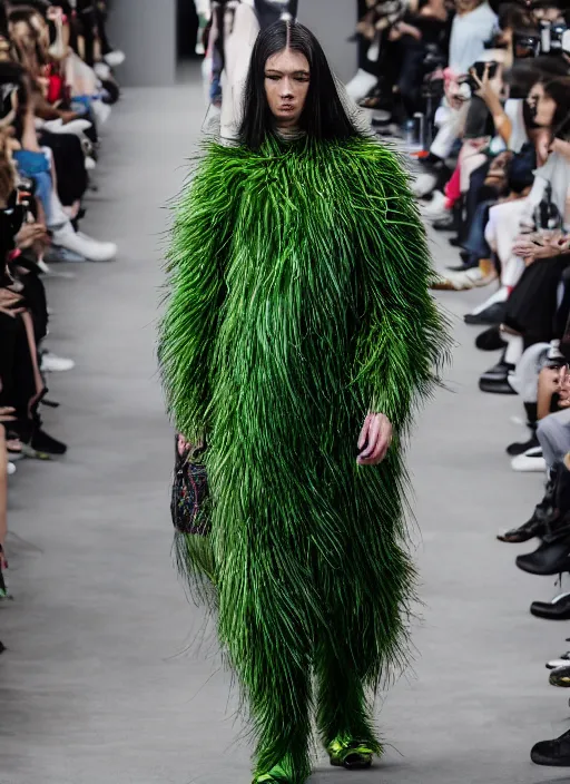 Image similar to hyperrealistic and heavy detailed balenciaga runway show of big bird, leica sl 2 5 0 mm, vivid color, high quality, high textured, real life