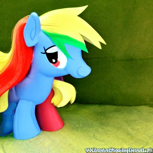 Prompt: mister potatohead riding rainbowdash