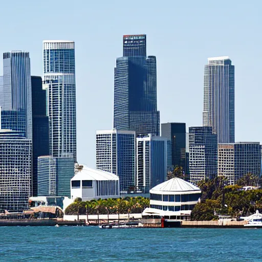 Image similar to Los Angeles bank tower, viewed from Sydney harbour
