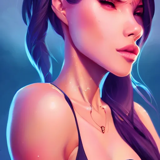 Prompt: a portrait of a beautiful bikini model, art by lois van baarle and loish and ross tran and rossdraws and sam yang and samdoesarts and artgerm, digital art, highly detailed, intricate, sharp focus, Trending on Artstation HQ, deviantart, unreal engine 5, 4K UHD image