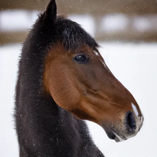 Image similar to a horse with a dog head, realistic photo, 8 k.