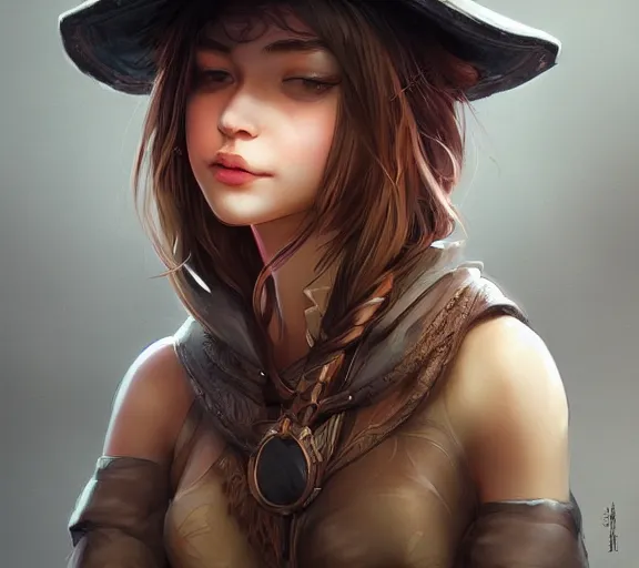 Prompt: mysterious smiling girl puts on a different hat, digital art, trending on artstation, artgerm, very detailed, great quality, illustration, smooth, sharp focus, concept art,