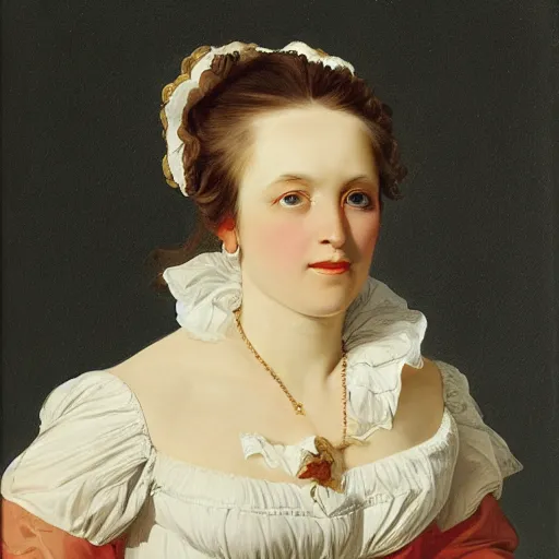 Prompt: portrait of wilhelmine sulzer, by german painter joseph karl stieler ( 1 8 3 8 ). schonheitengalerie