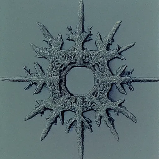 Prompt: snowflake by Beksinski
