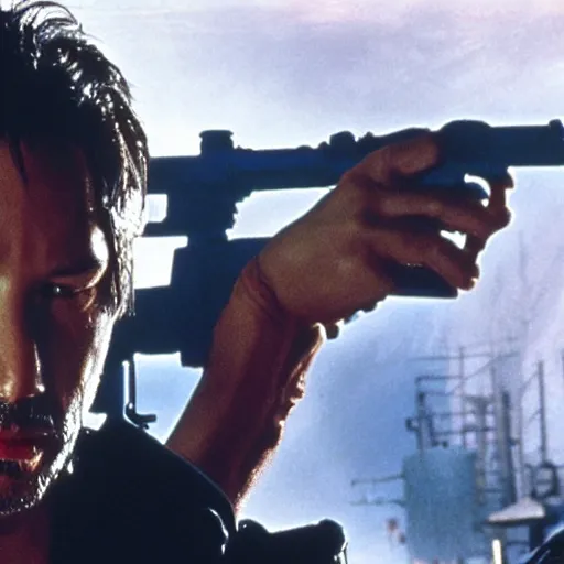 Image similar to Keanu Reeves in The Terminator movie