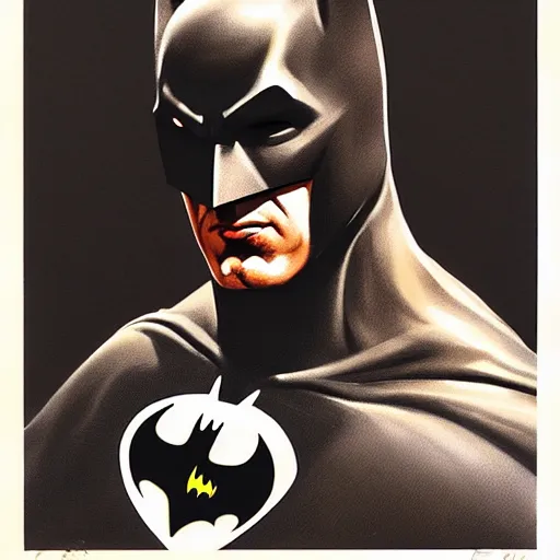 Image similar to ultra - realistic head and shoulders portrait painting of batman. art by boris vallejo. 4 k. ultra - realistic. highly detailed. epic lighting