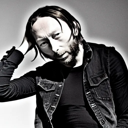 Prompt: happy thom yorke