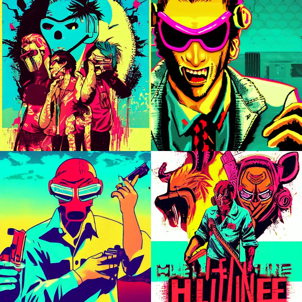 Prompt: hotline miami