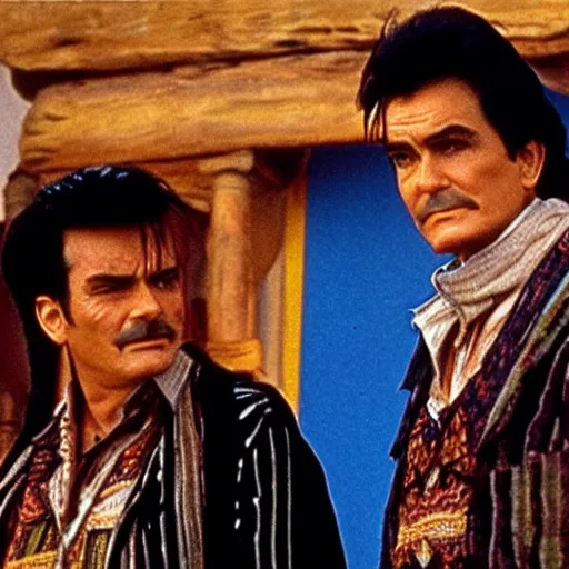 Prompt: charlie sheen in the three amigos