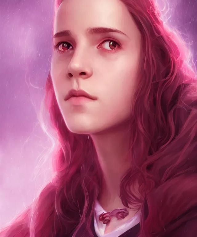 hermione granger wearing pink hoodie by charlie | Stable Diffusion ...