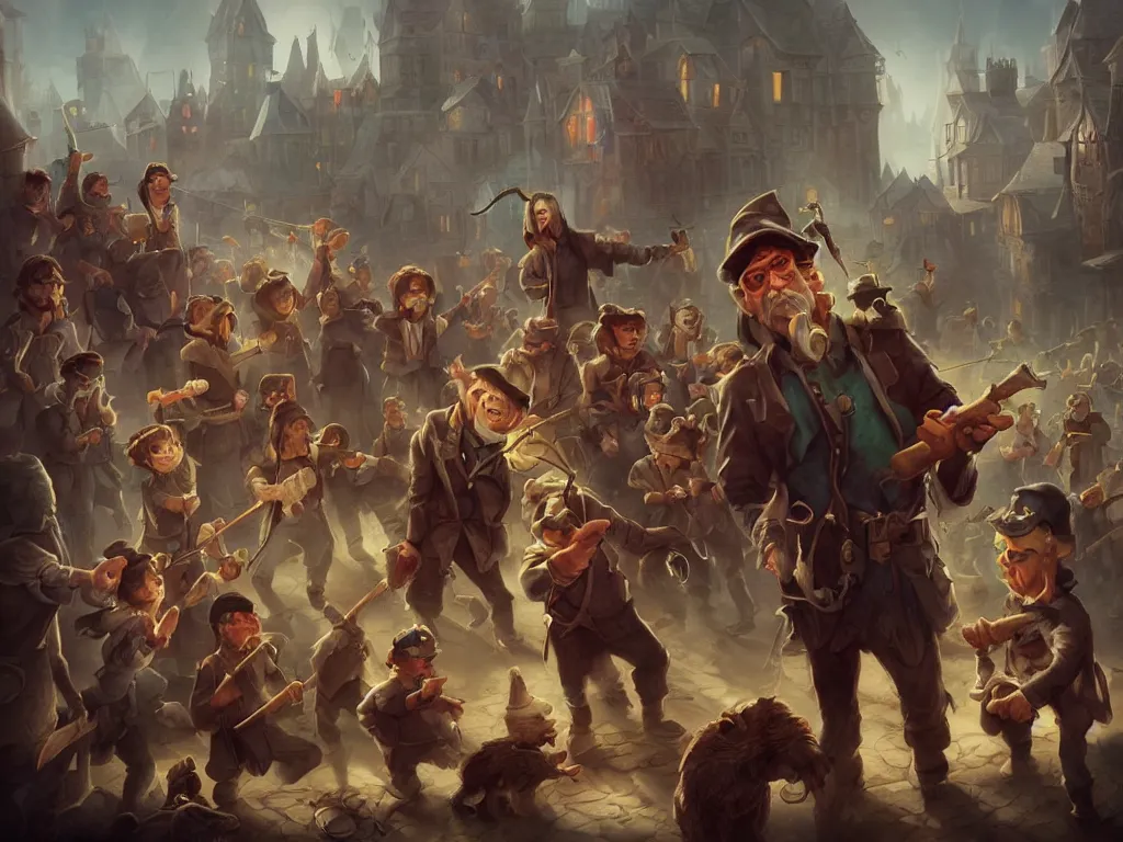 Prompt: Jay Powell as Pied Piper of Hamelin, digital art, cgsociety, artstation, stunning, trending, award-winning,