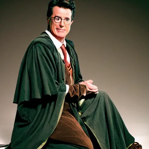 Image similar to stephen colbert in lord of the rings