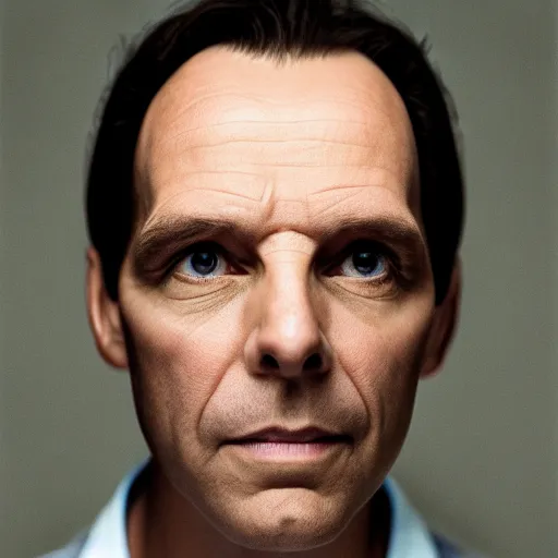 Prompt: Candid portrait photograph of Professor Moriarty, accurate face, correct face, symmetrical face, taken by Annie Leibovitz