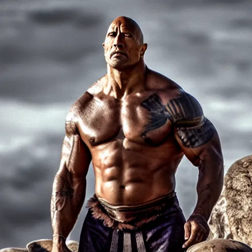 Image similar to Dwayne Johnson as a Viking 8k Quality