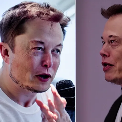 Prompt: elon musk arguing with grimes