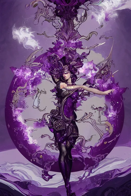 Image similar to purple explosion, amethyst, magical, painted purple, rpg, icon, vector style, by nekro, peter mohrbacher, alphonse mucha, brian froud, yoshitaka amano, kim keever, victo ngai, james jean