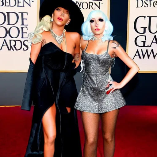 Image similar to lady gaga and Rihanna on the red carpet