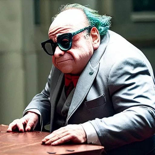 Prompt: A still of Danny Devito in Joker (2019)