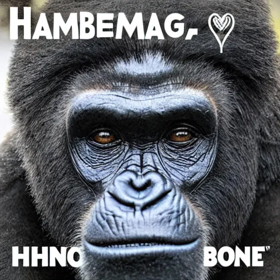 Prompt: harambe, album cover art