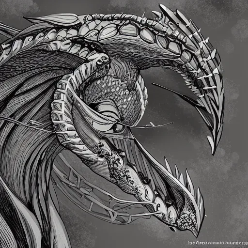 Prompt: a wyvern portrait, intricate, elegant, highly detailed, digital painting, smooth, sharp focus, graphic novel,