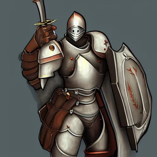 Image similar to digital painting, shading, overwatch style, medieval knight with large claymore