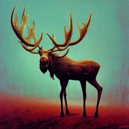 A eldritch Moose in the style of Beksinski | Stable Diffusion | OpenArt