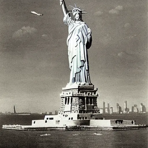 Prompt: the statue of liberty by dali