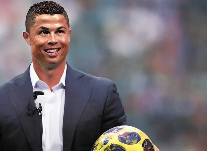 Prompt: realistic photo of ronaldo in the hall of fame 5