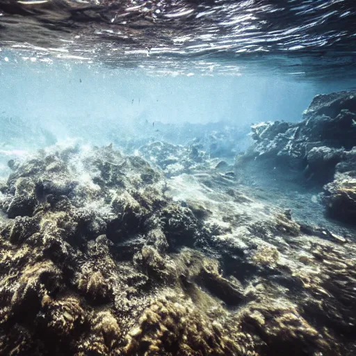 Image similar to photo of a burning building underwater