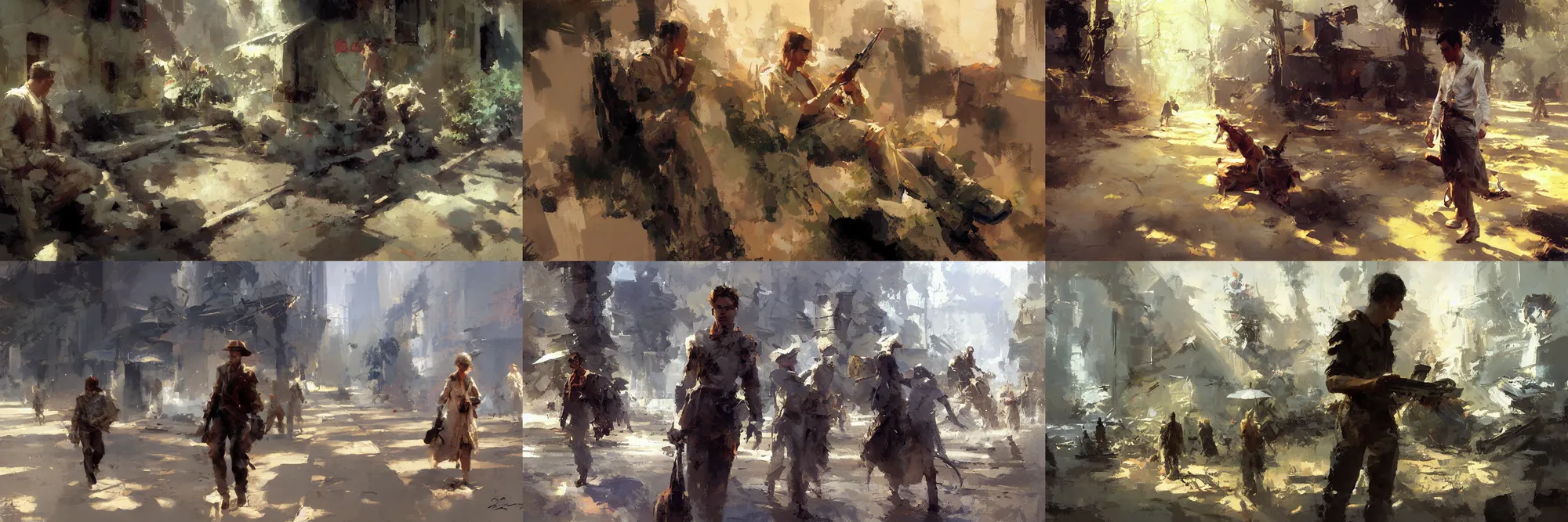 Prompt: A painting by Craig Mullins