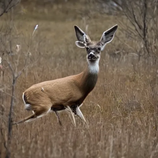 Image similar to photo of a funny deer laughing at a joke