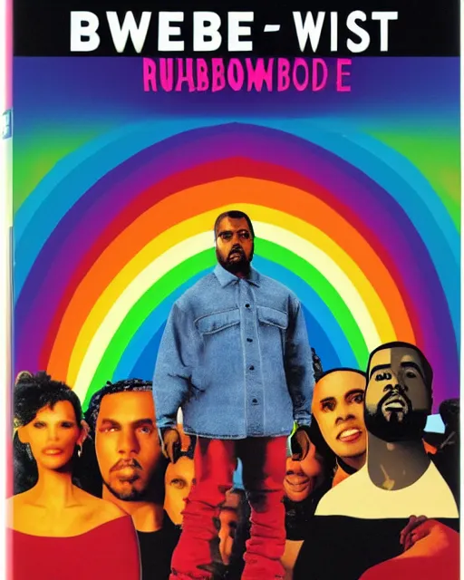 Prompt: 'Kanye West and the Rainbow Ride' blu-ray DVD case still sealed in box, ebay listing