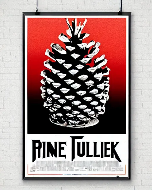 Image similar to a poster of stanley kubrick film full metal pine cone