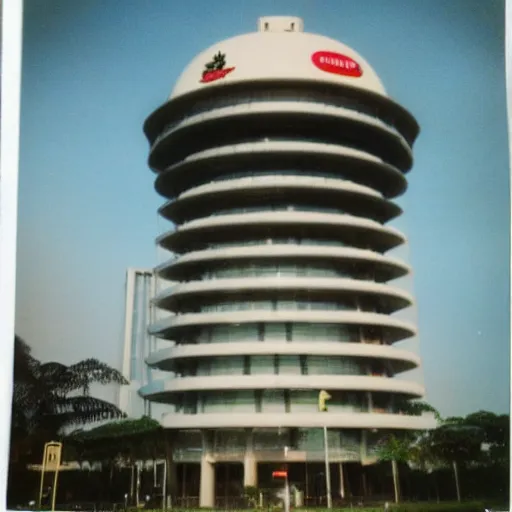 Image similar to polaroid photo of changi airport control tower